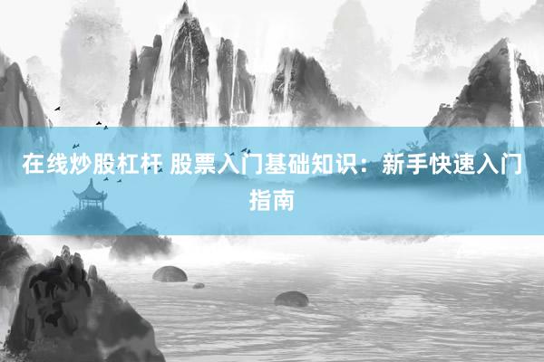在線炒股杠桿 股票入門基礎(chǔ)知識：新手快速入門指南