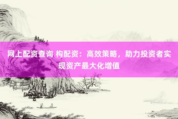 網(wǎng)上配資查詢 構(gòu)配資：高效策略，助力投資者實(shí)現(xiàn)資產(chǎn)最大化增值